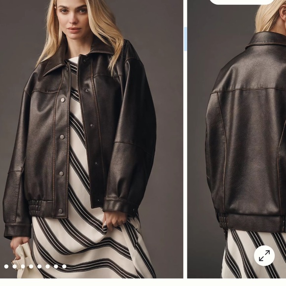 Pilcro Oversized Washed Faux Leather Jacket - Picture 4 of 6